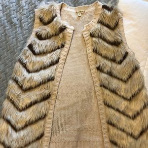 Faux fur vest.